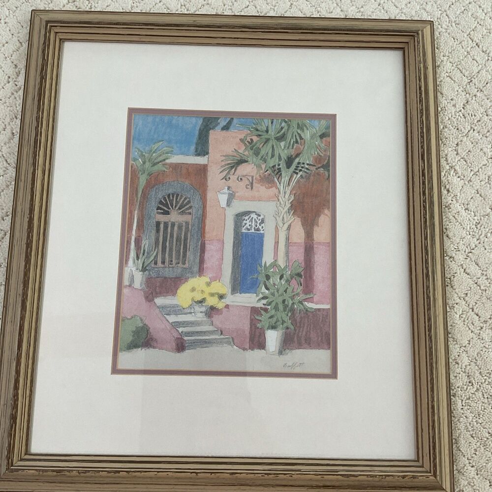 William Buffett - Signed-Tropical Scene-Framed